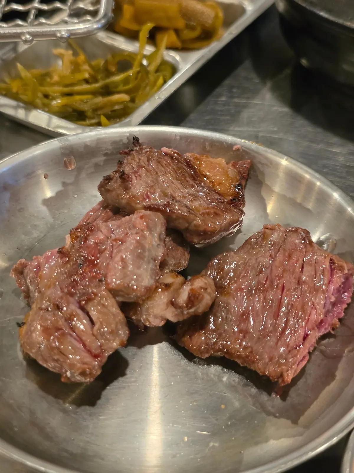 Banpo Galbi, Express Bus Terminal — charcoal galbisal and top blade with doenjang stew, ₩49,800 for the table — Banpo Galbi Express Bus Terminal