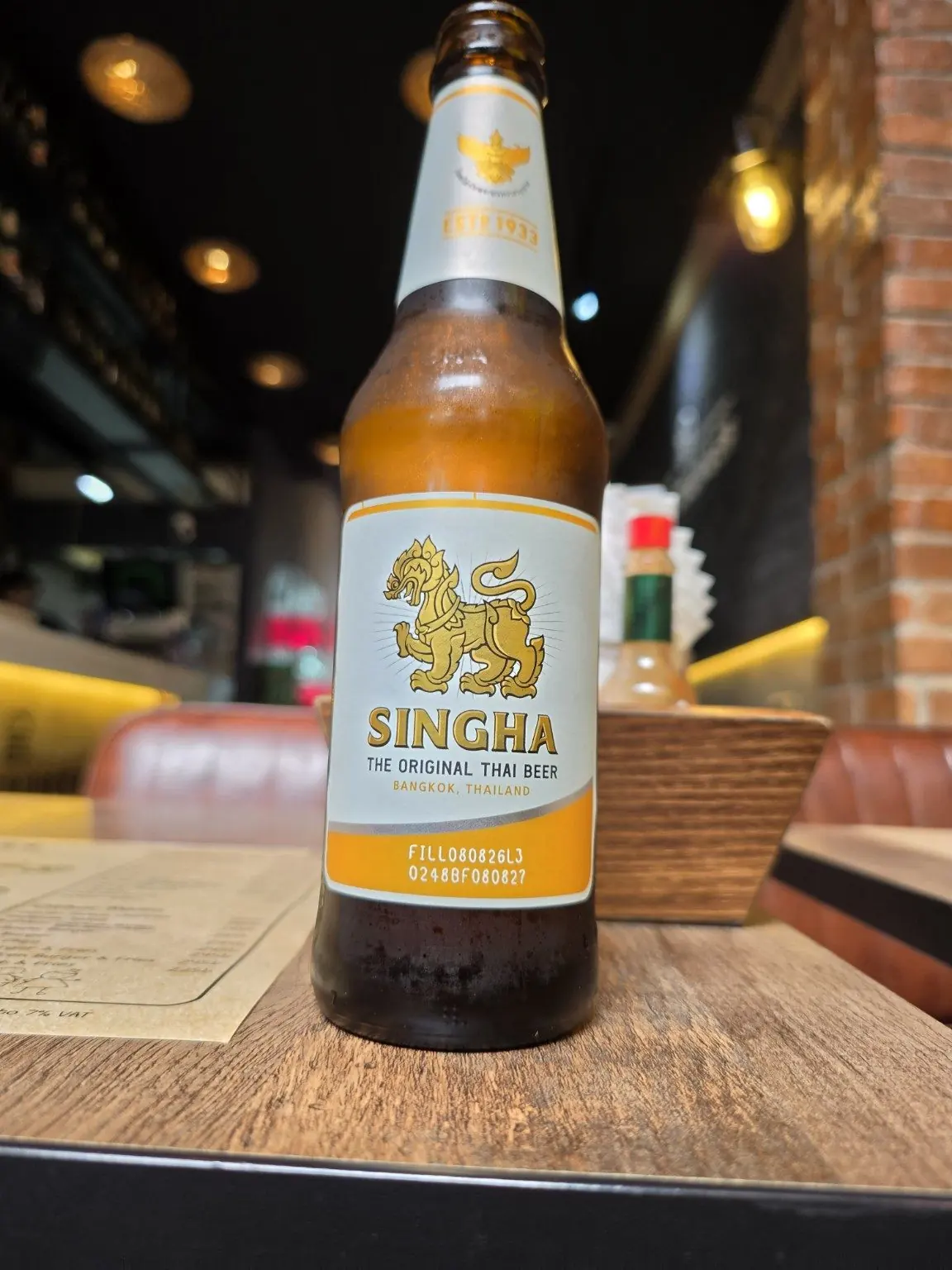 Singha, ordered with the burger. โ Prime Burger, Sukhumvit, Bangkok