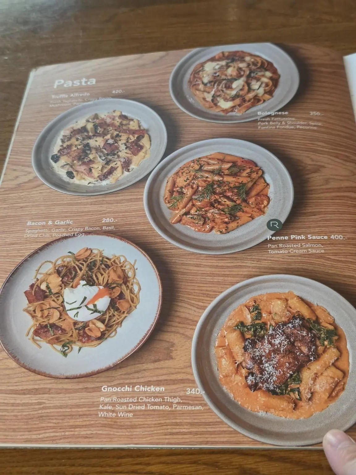ROAST's pasta menu. — ROAST, Bangkok