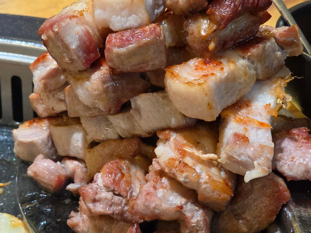 Actual grilled pork at Matchandeul Samseong, 3 October 2026